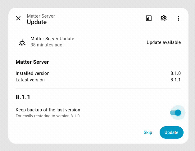 Screen recording showing an add-on update with progress reporting.