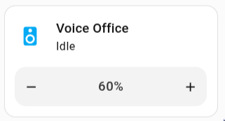 Screenshot of the tile card with media player volume buttons feature