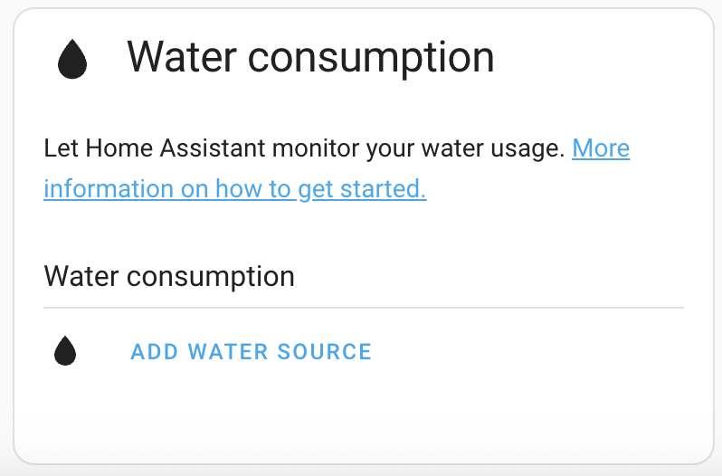 Screenshot of water consumption tile