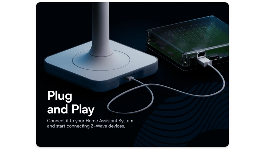 Home Assistant Connect ZWA-2 connected to a Home Assistant Green